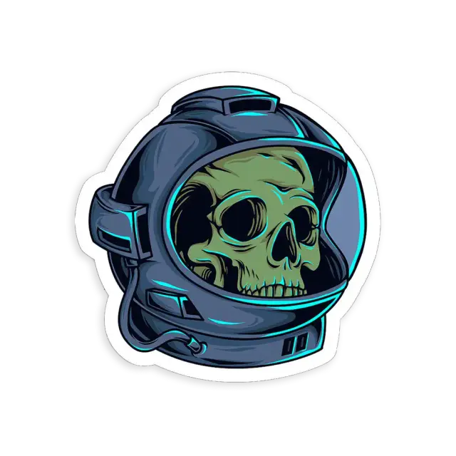 Skull in an astronaut helmet Sticker