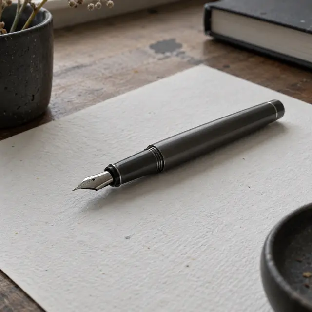 Gunmetal Fine-Nib Fountain Pen