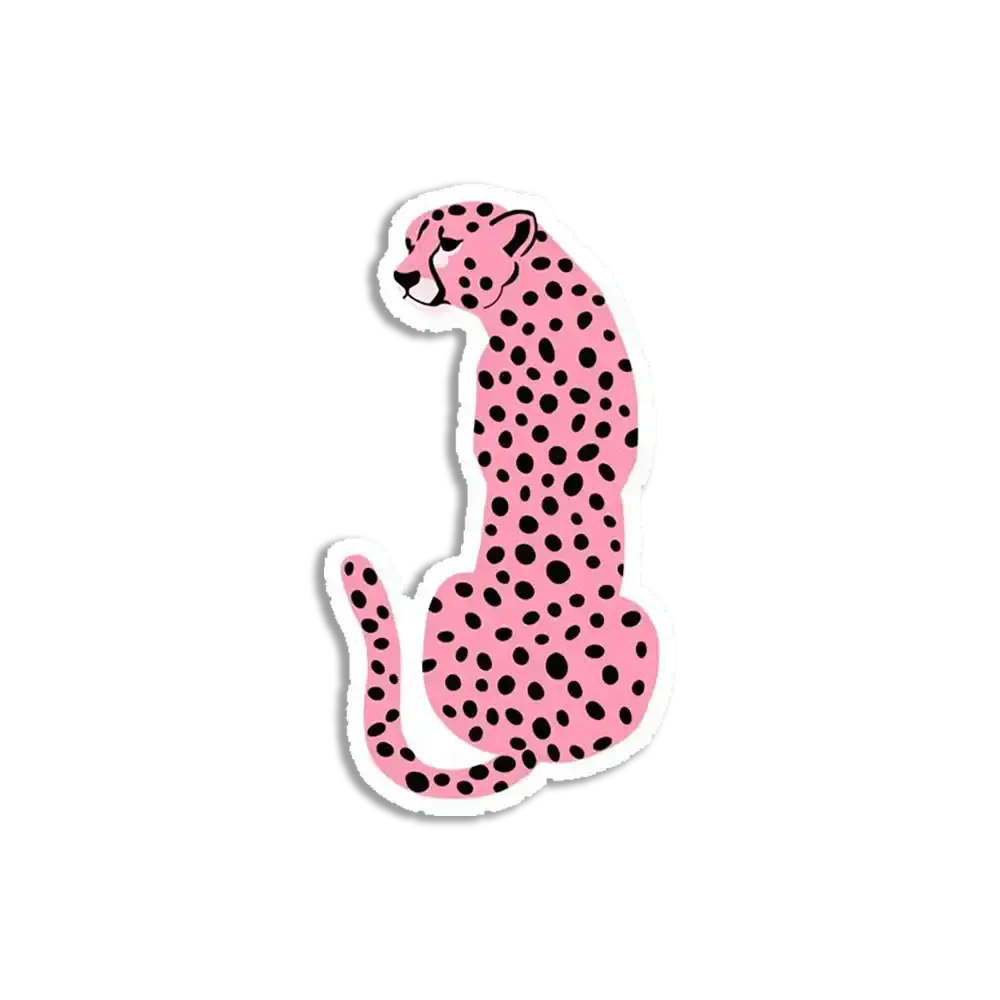 Rosa Gepard-Leopard Sticker
