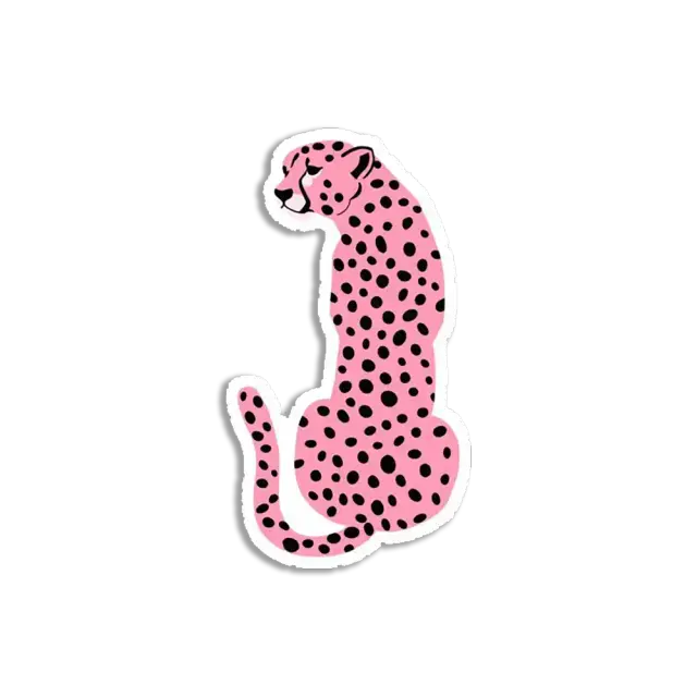Pink Cheetah Leopard Sticker
