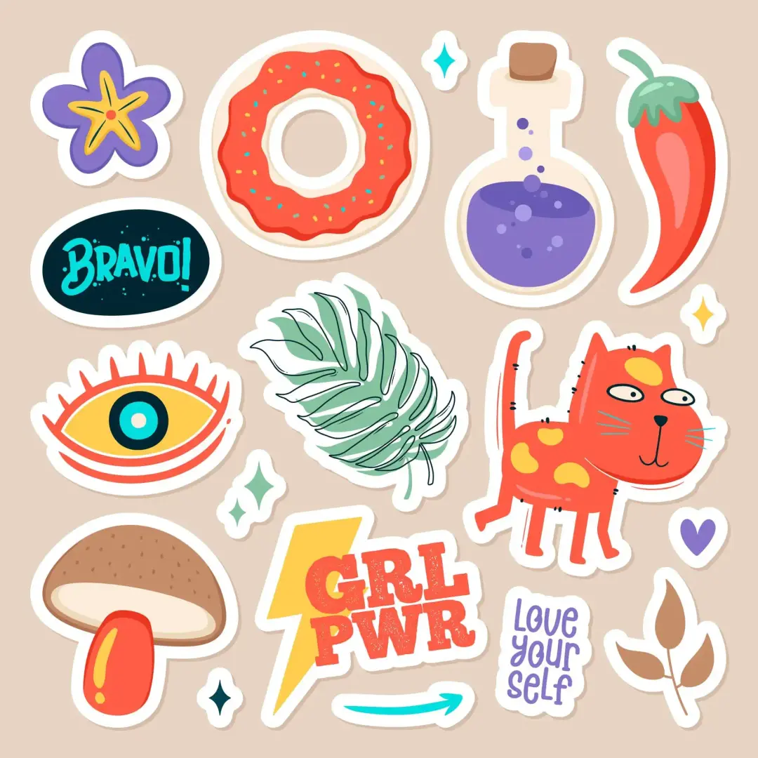 Set niedlicher Sticker