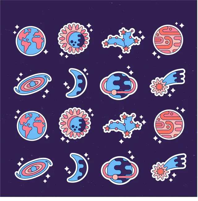 Space Elements Stickers