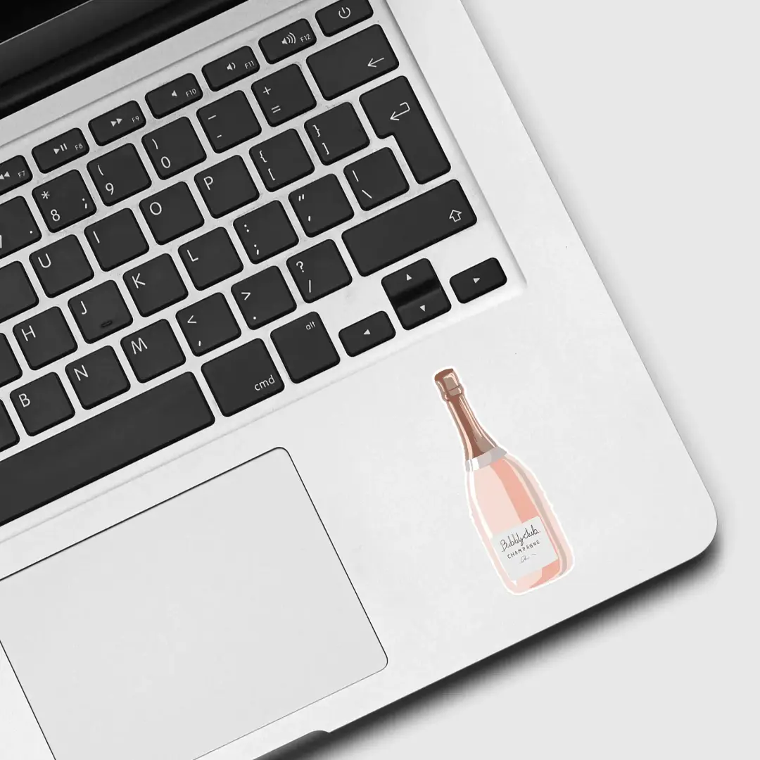 Niedliche Champagnerflasche Journal-Sticker