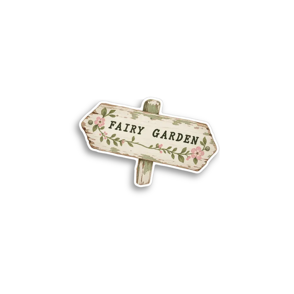 Feengarten-Schild-Sticker