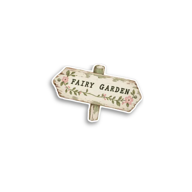 Feengarten-Schild-Sticker