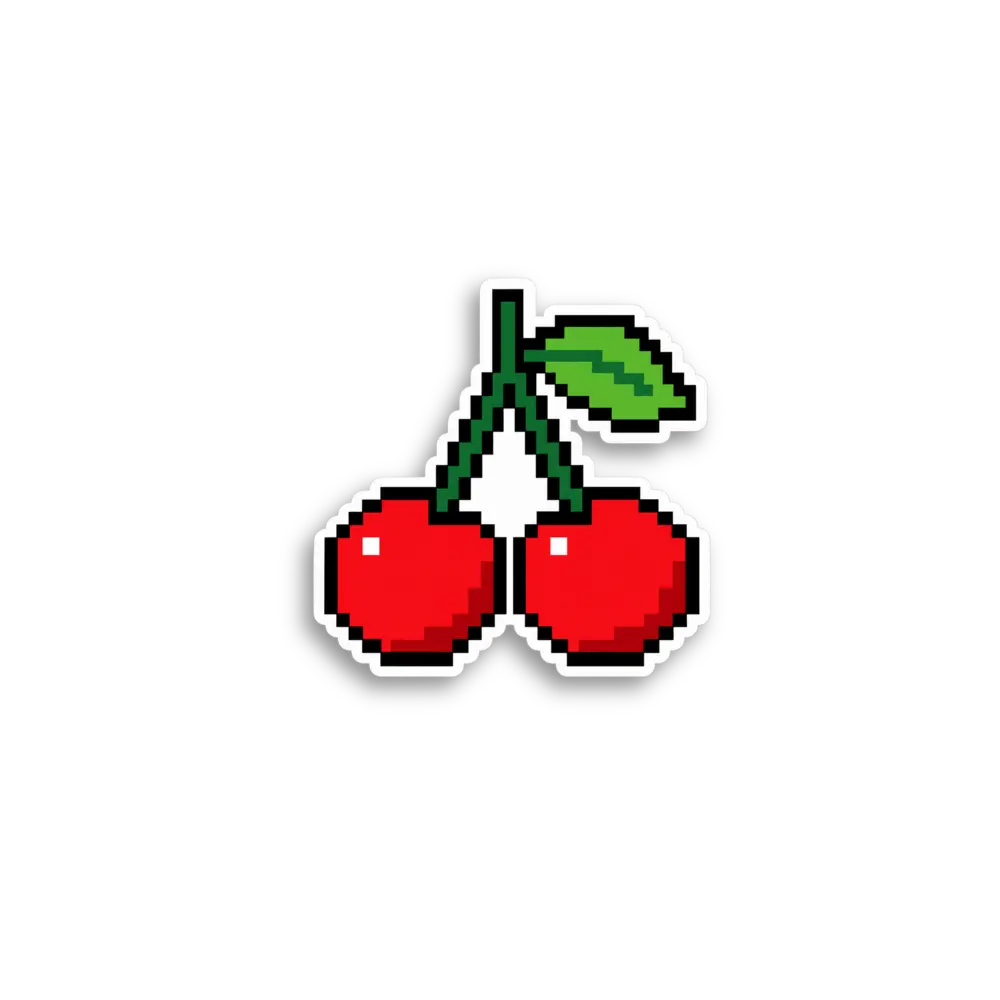 Pixel-Kirschen-Sticker