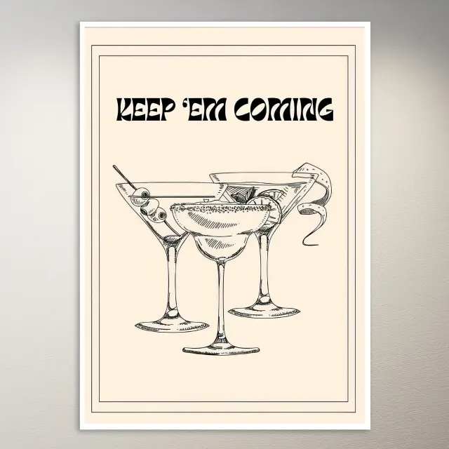 Immer her damit Cocktail-Poster