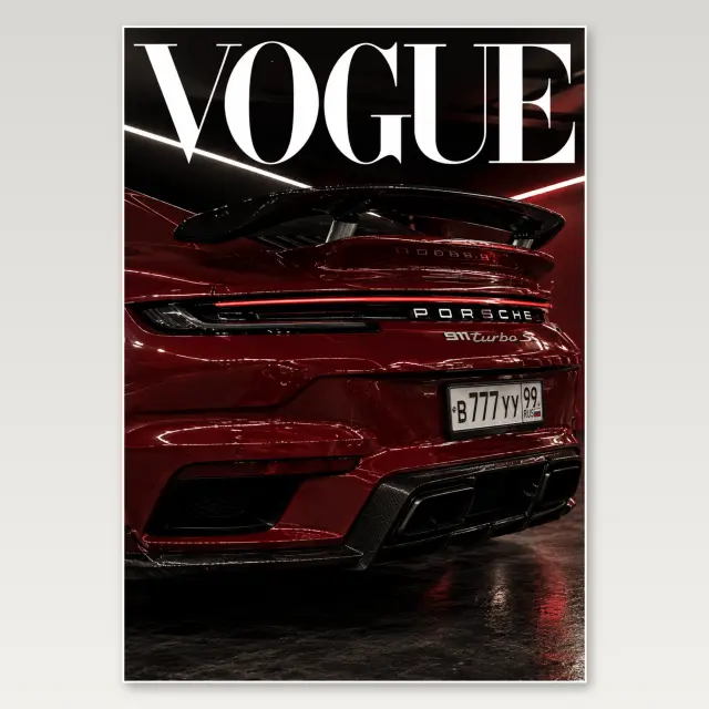 Vogue Red Car A4 Poster