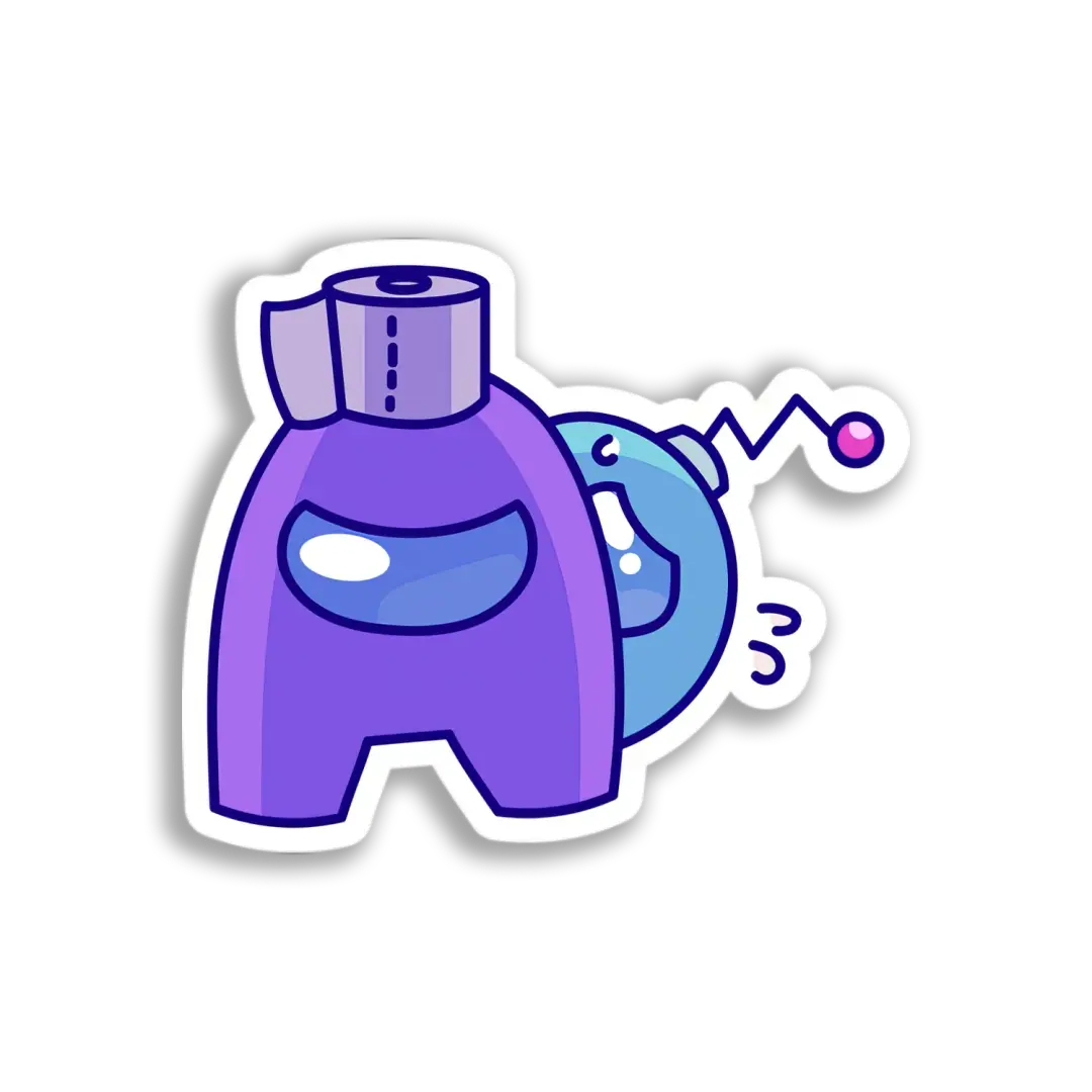 Purple Among Us Crewmate Sticker