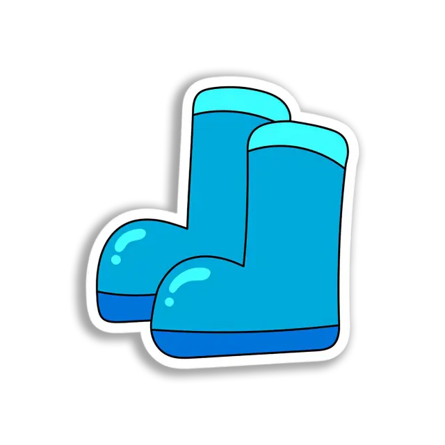Pegatina de botas de goma azules