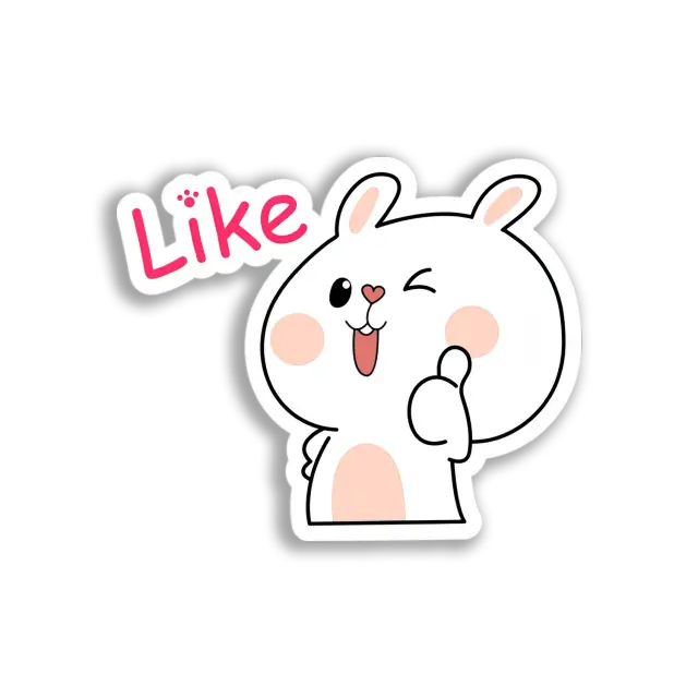 Niedlicher Hase mit Daumen hoch Sticker