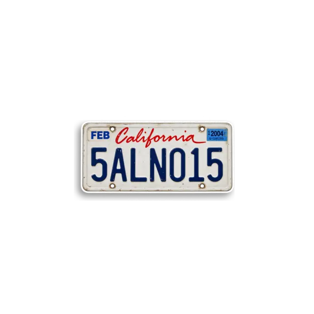 California 5ALN015 車牌貼紙