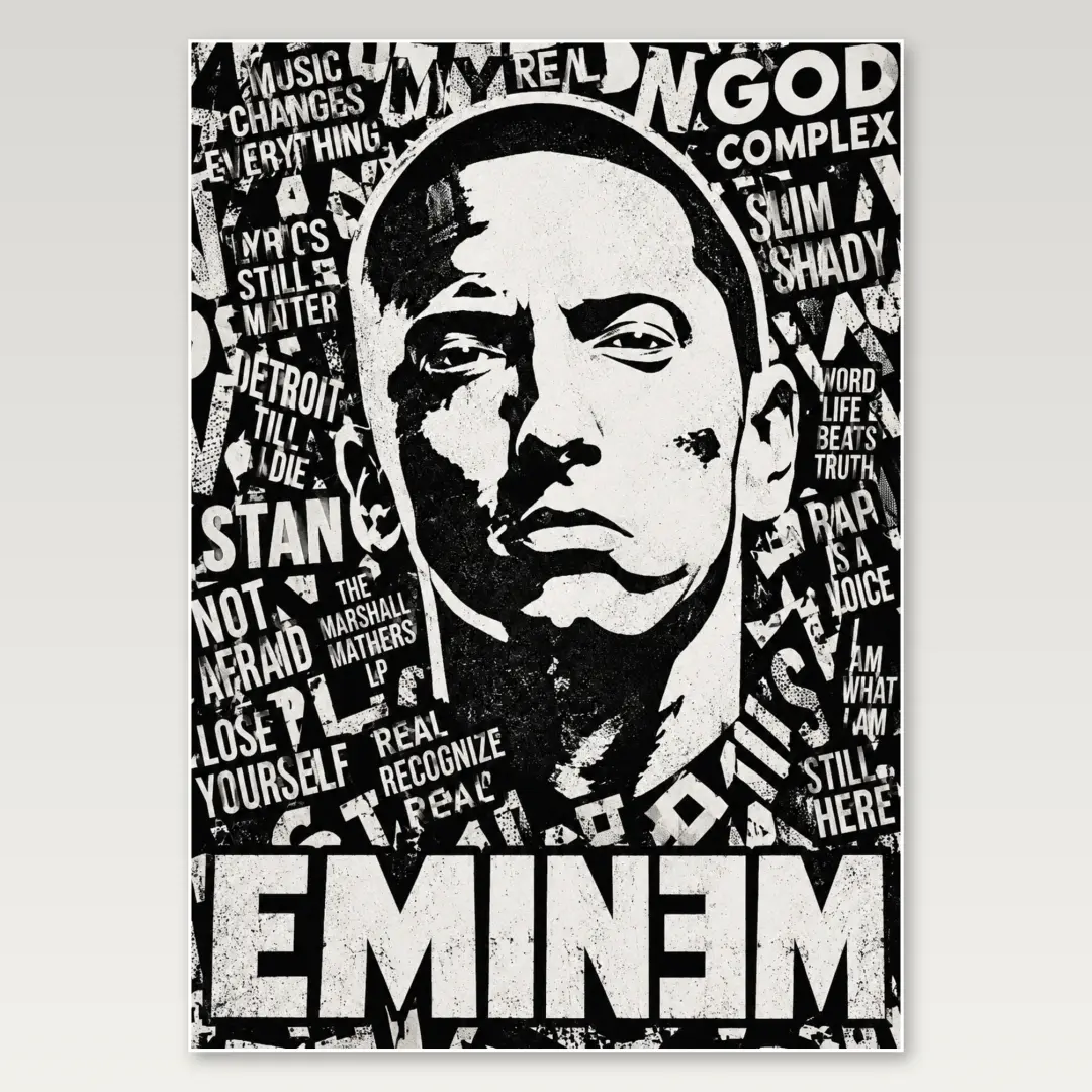 Eminem Zeitungsdruck A4-Poster
