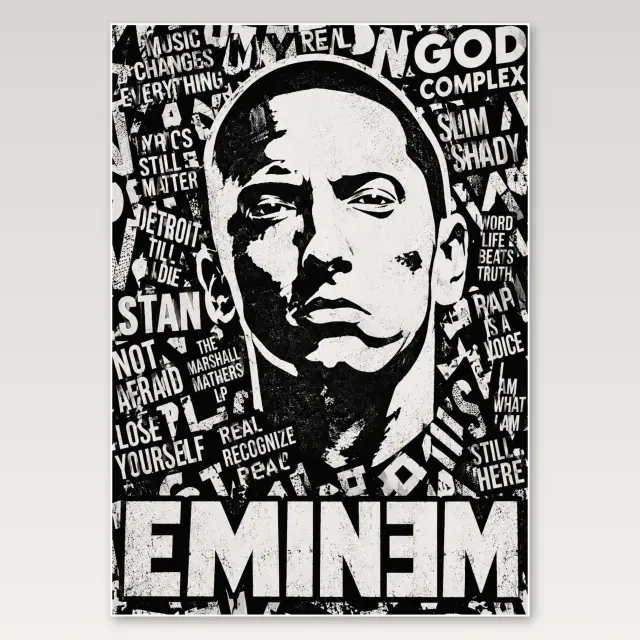 Eminem Newsprint A4 Poster