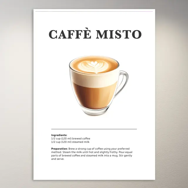 Caffe Misto im Glasbecher Poster