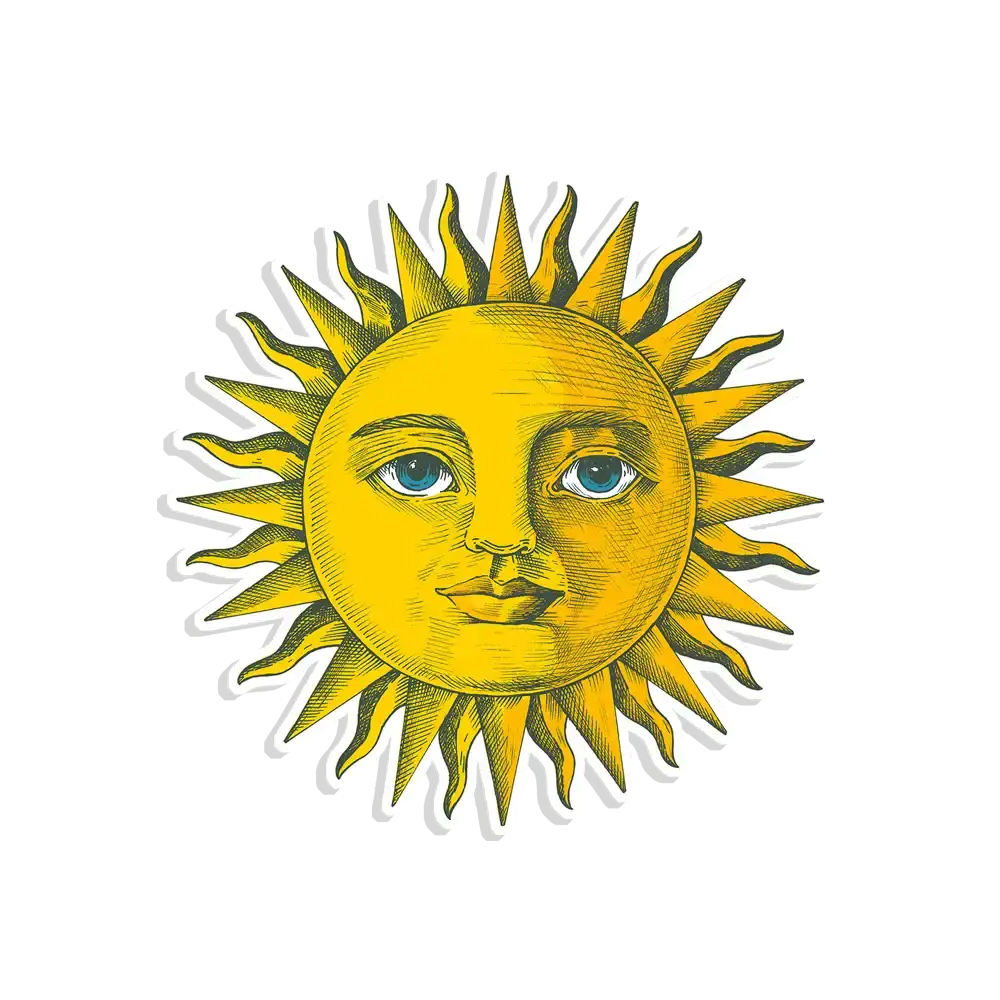 Pegatina de sol sonriente
