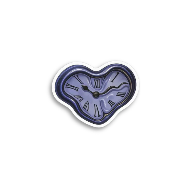 Blue Heart Clock Sticker