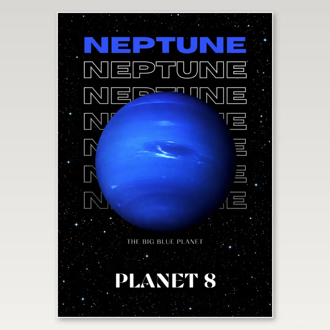 Neptune Planet A4 Poster