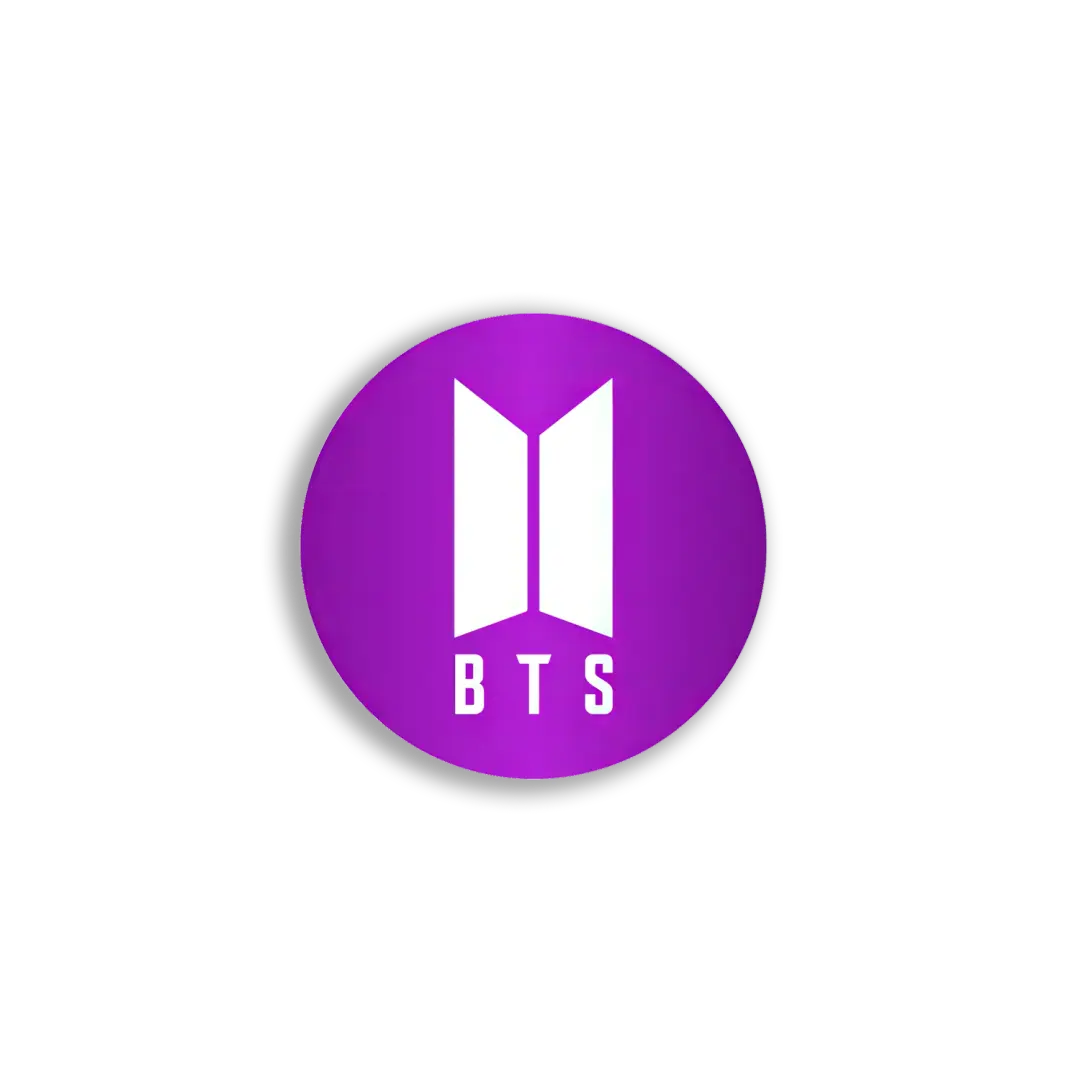 BTS Logo Purple Circle Sticker