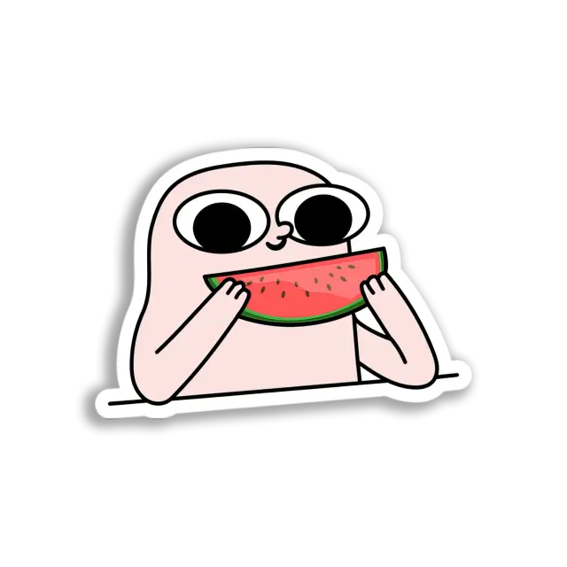 Watermelon Eating Blob Sticker