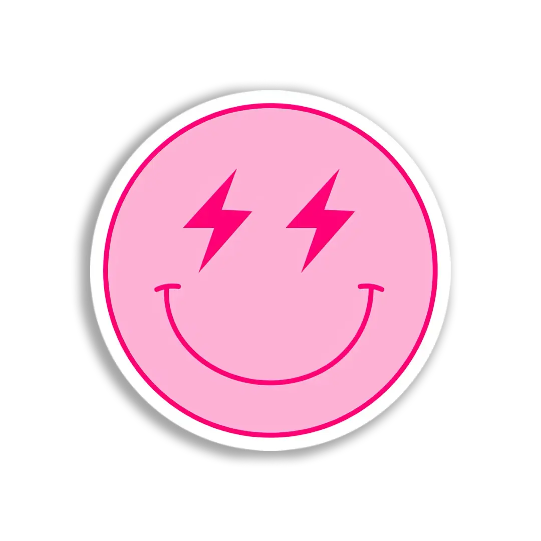 Rosa Blitz-Smiley Sticker
