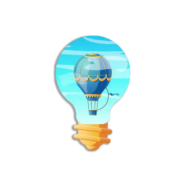 Air Balloon in Light Bulb Sticker