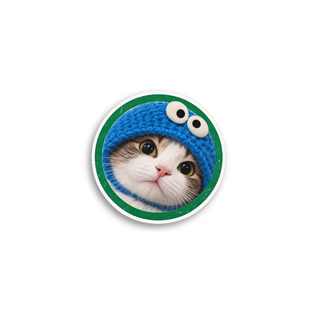 Blaue Kreis-Katze Sticker