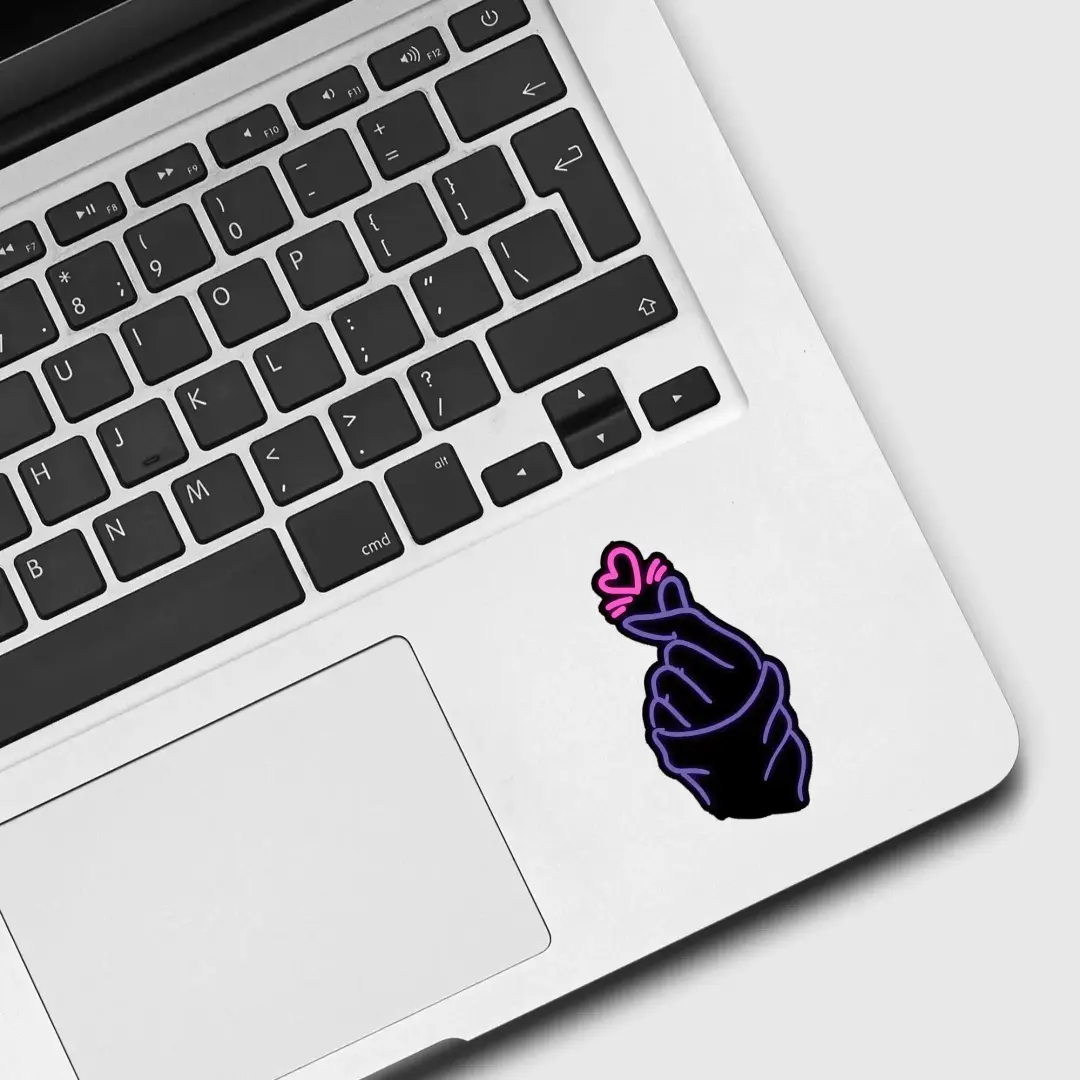 Neon Saranghae Fingerherz Liebe Sticker