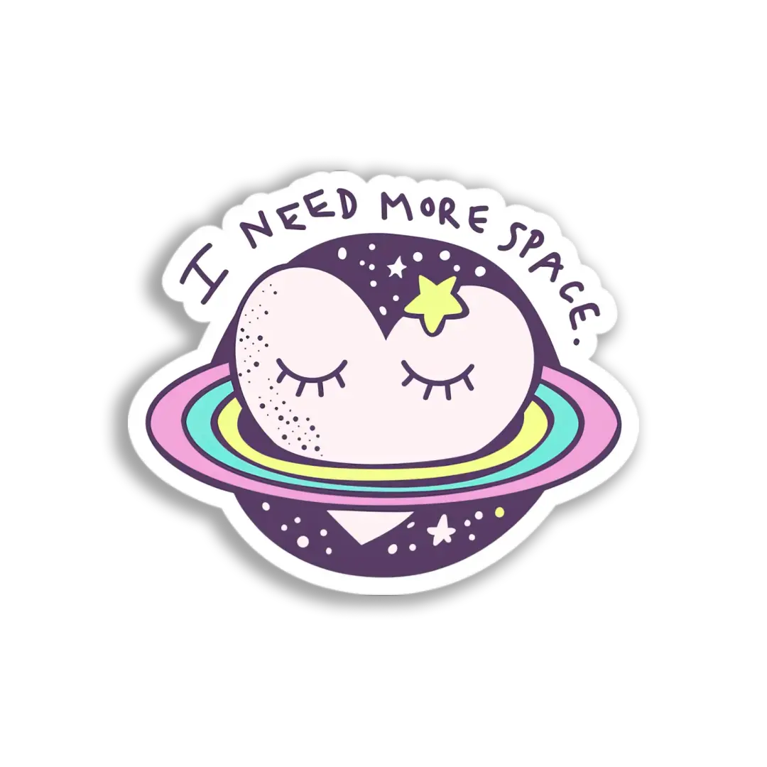 Sleeping Planet Face Sticker