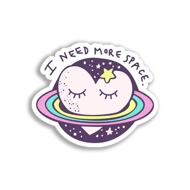 Sleeping Planet Face Sticker