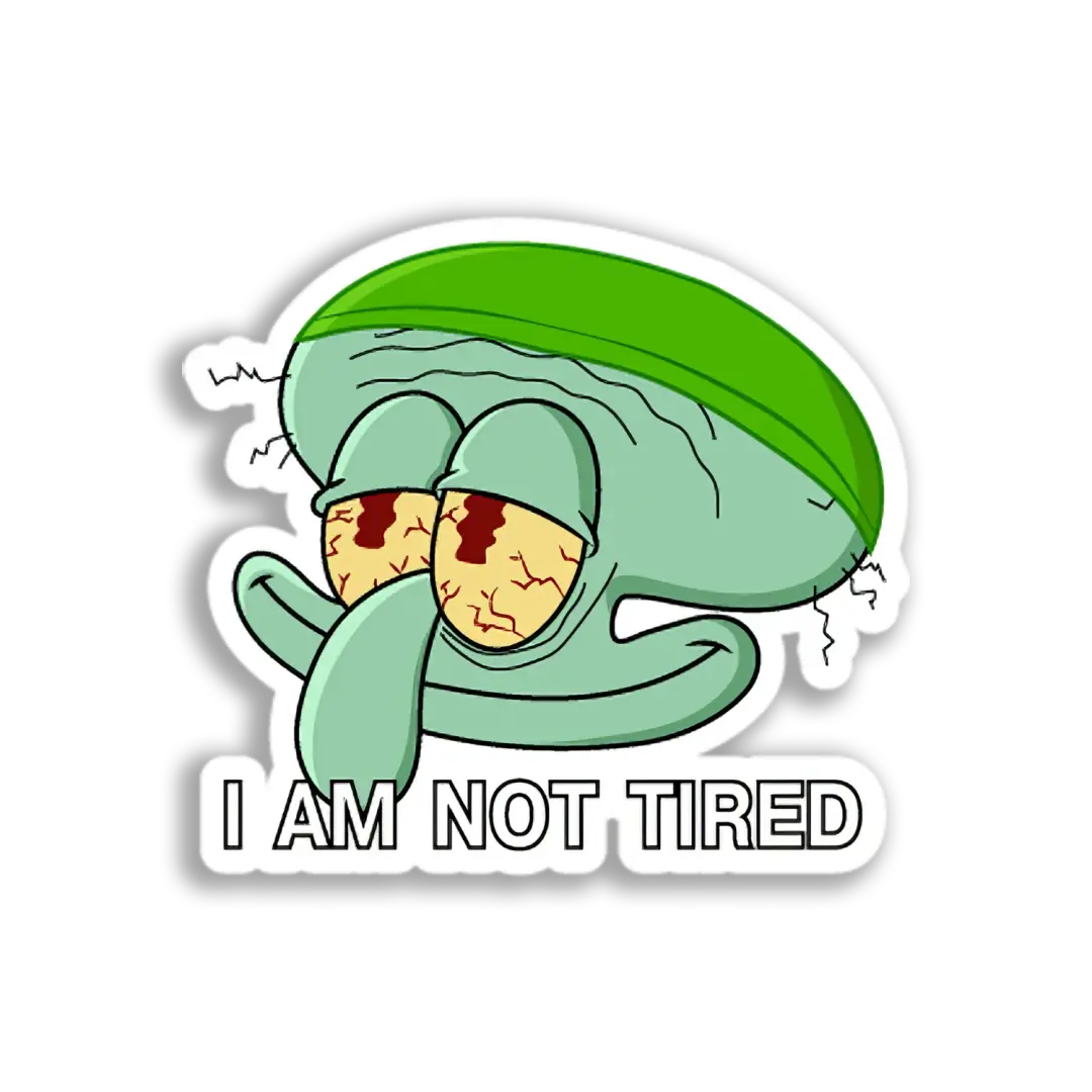 Pegatina de cara cansada de Squidward