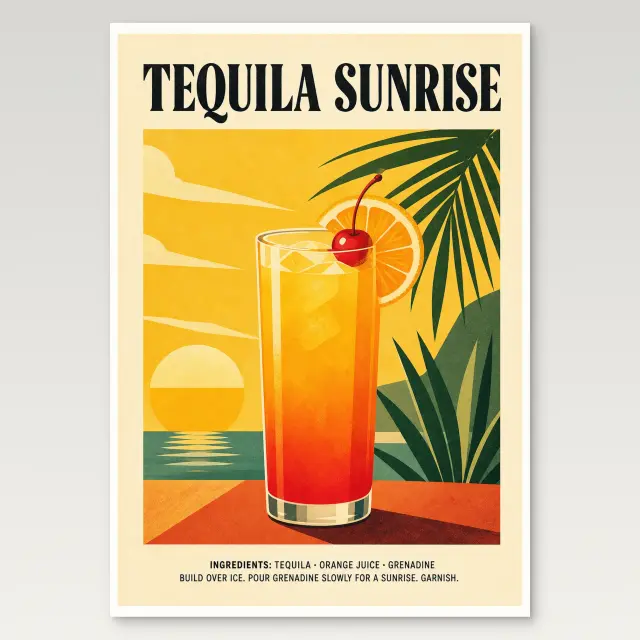 ملصق فني Tequila Sunrise