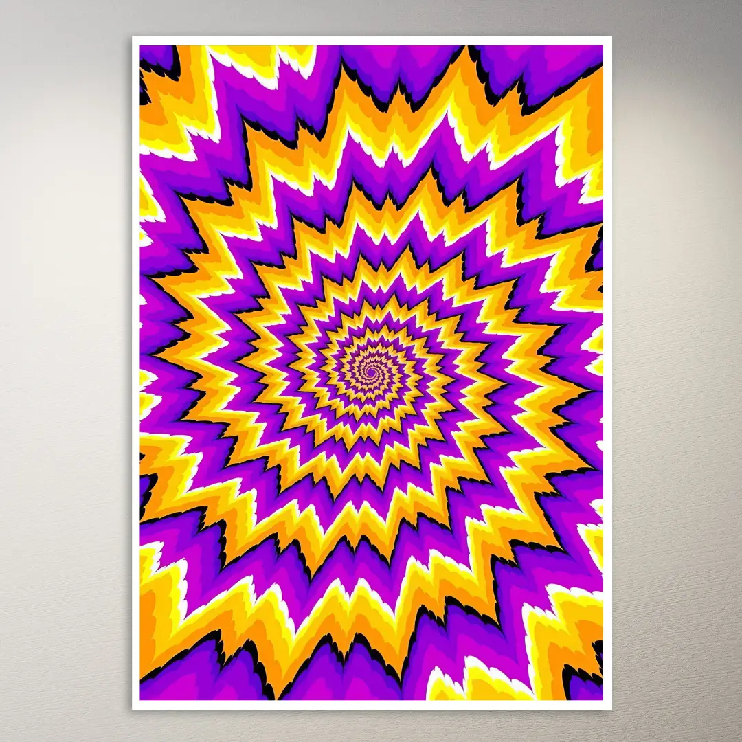 Lila-goldene optische Täuschung Poster