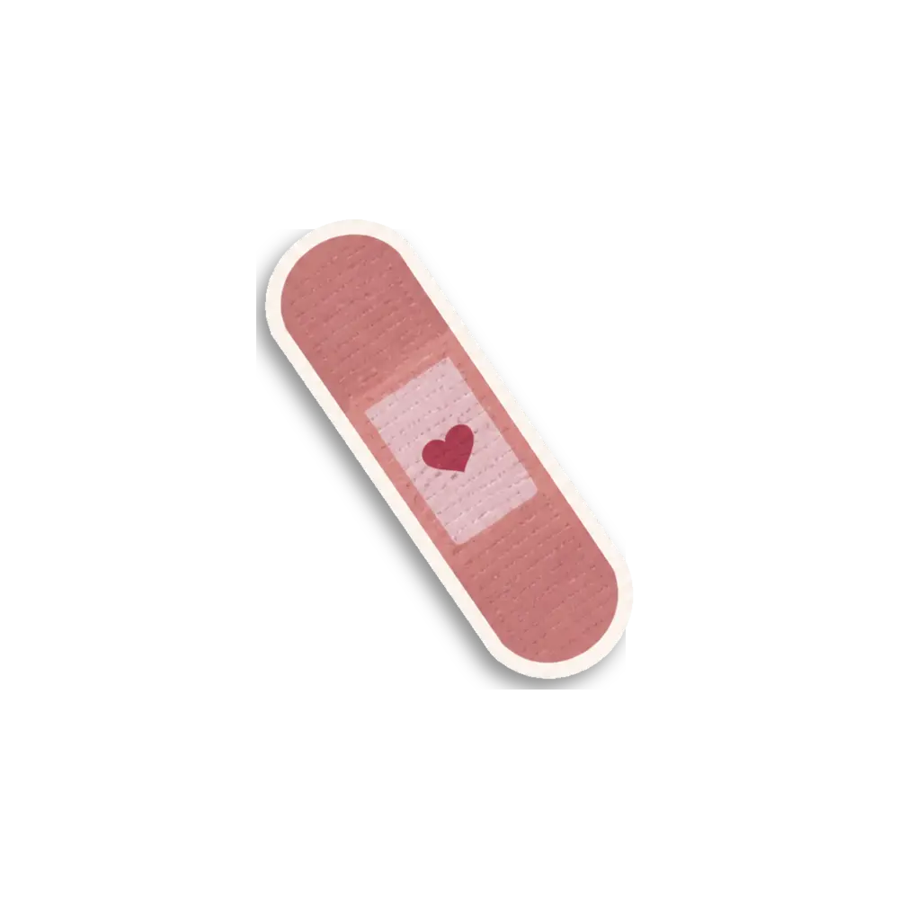 Rosa Herz-Pflaster Sticker