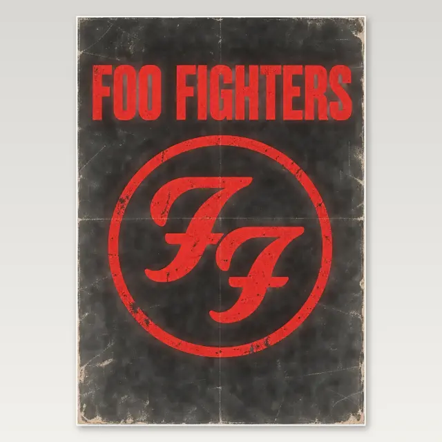 Póster A4 Foo Fighters en rojo