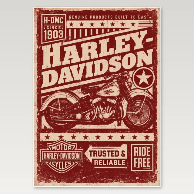 Harley Davidson Heritage A4 Poster