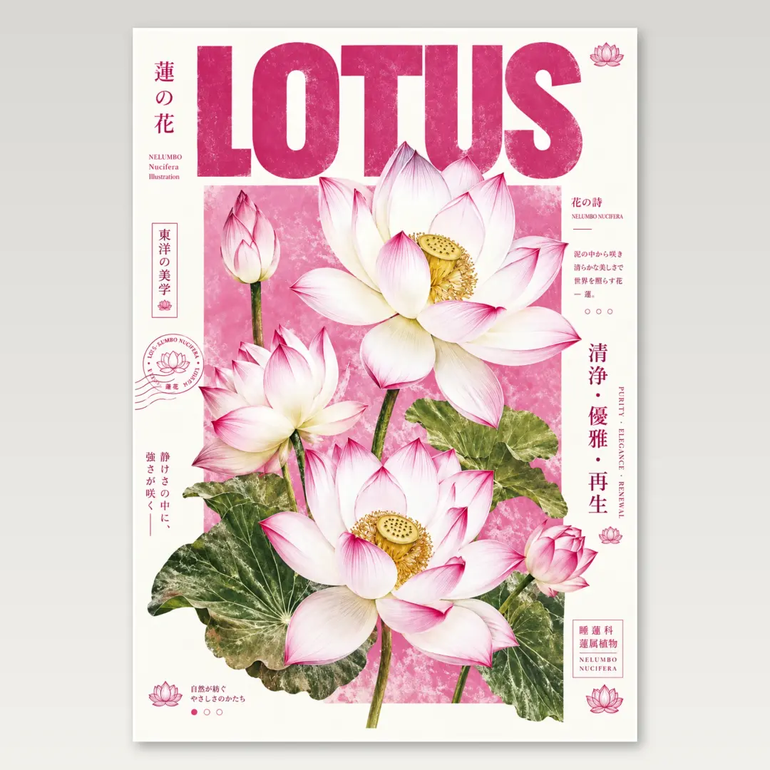 Lotusgarten A4-Poster