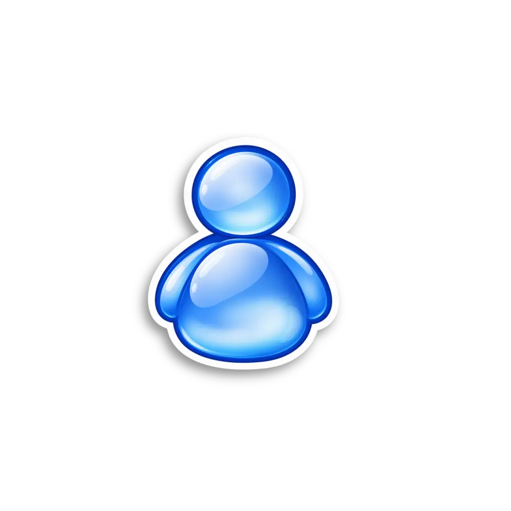 Blaue Boten-Figur Sticker
