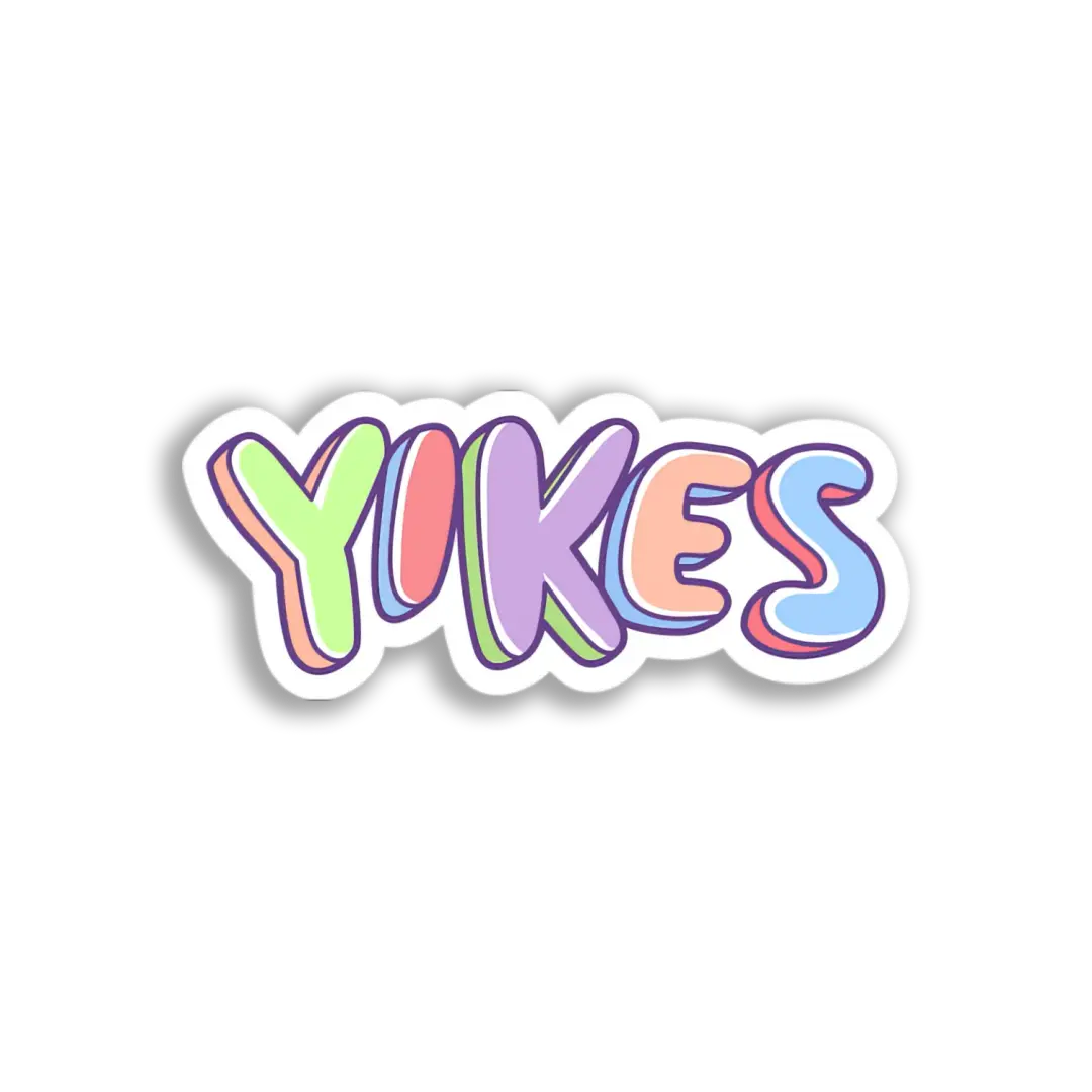Pastel Yikes Text Sticker