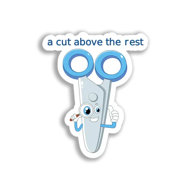 Schlaue Scheren-Figur Sticker
