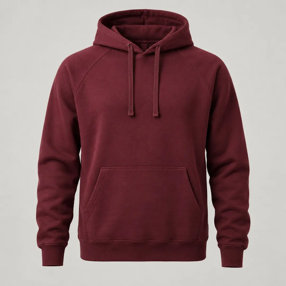 Tram Line Raglan Hoodie in Burgundy