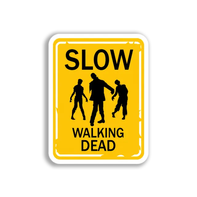 Zombie Warning Sign Sticker