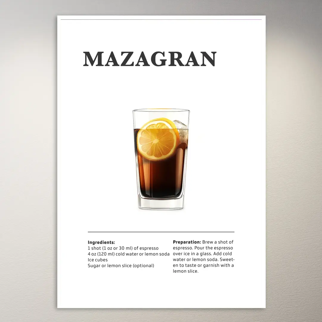 Mazagran Cocktail-Rezept-Poster