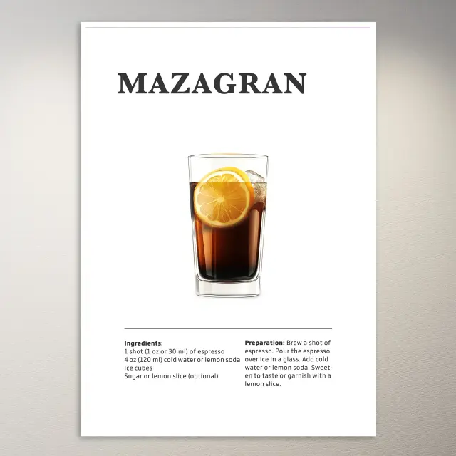 Mazagran Cocktail Recipe Poster