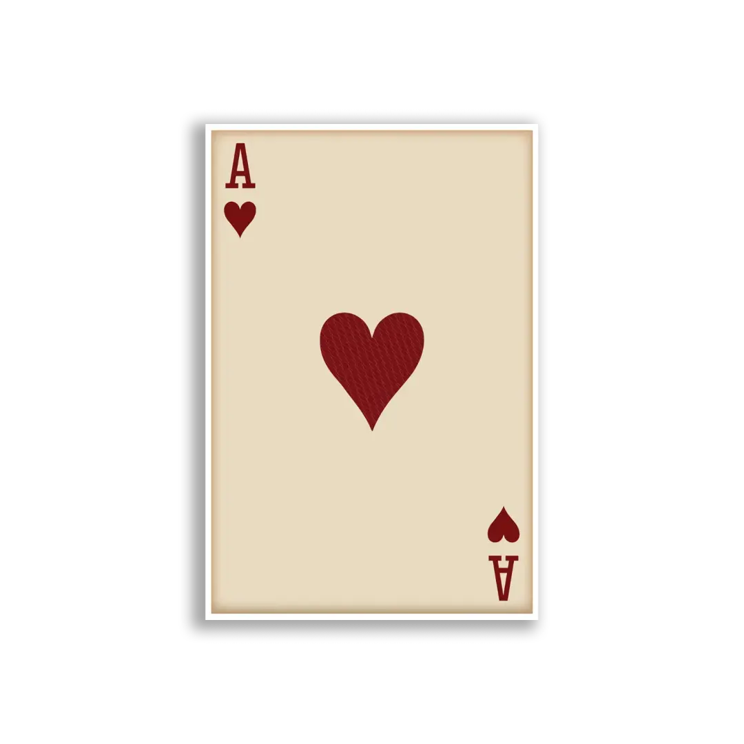 Pegatina de carta del as de corazones