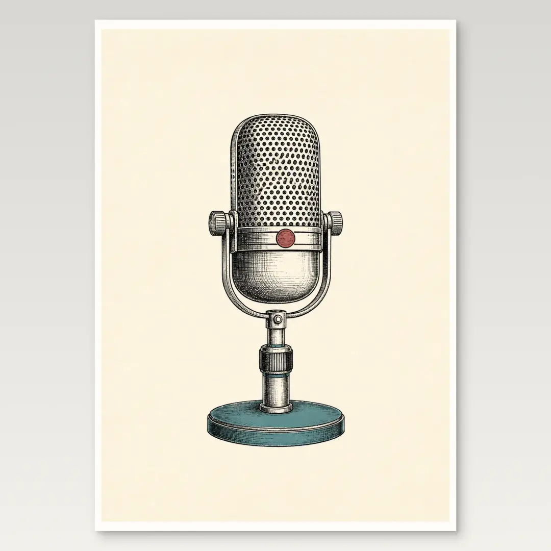 Vintage Microphone Poster