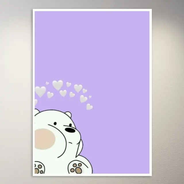 Panda | Niedliches Ästhetik-Poster in Flieder