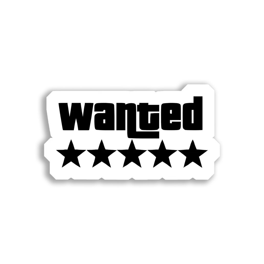 Five-Star Wanted Criminal Sticker