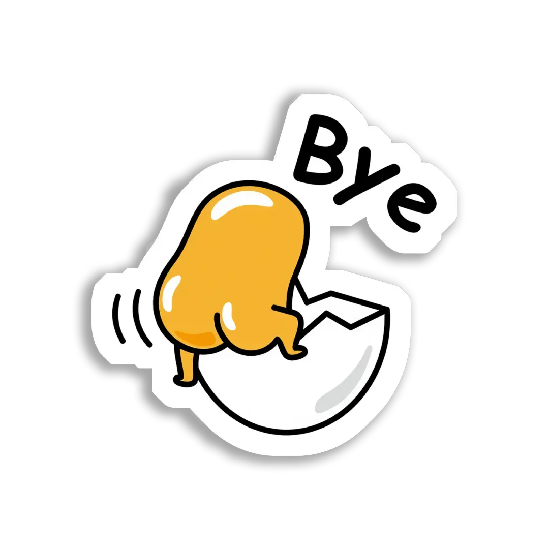 Bye Bye, Little Chick Butt Sticker