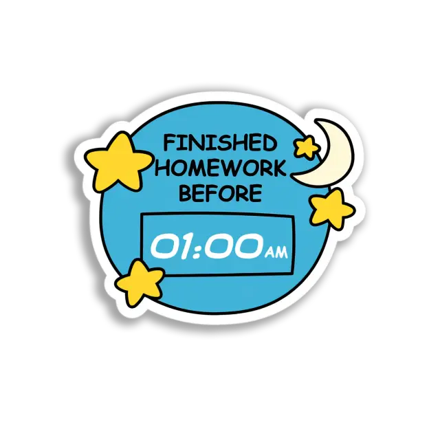 Hausaufgaben früh fertig Sticker